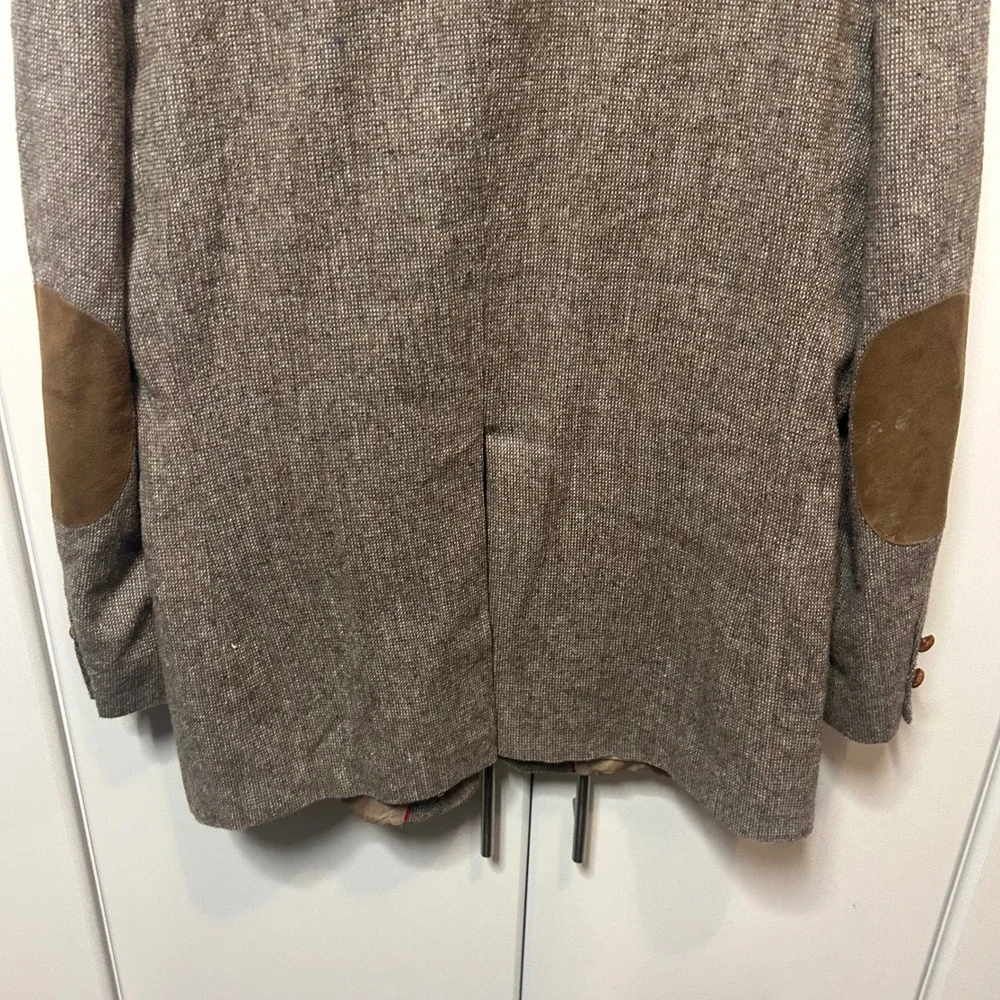 Vintage Panhandle Slim Mens 44L Brown Tweed Western Blazer Elbow Patch Made USA